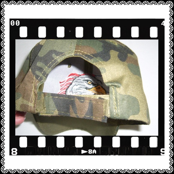 Eagle & American Flag Motif Ball Cap Camo - Picture 5 of 5